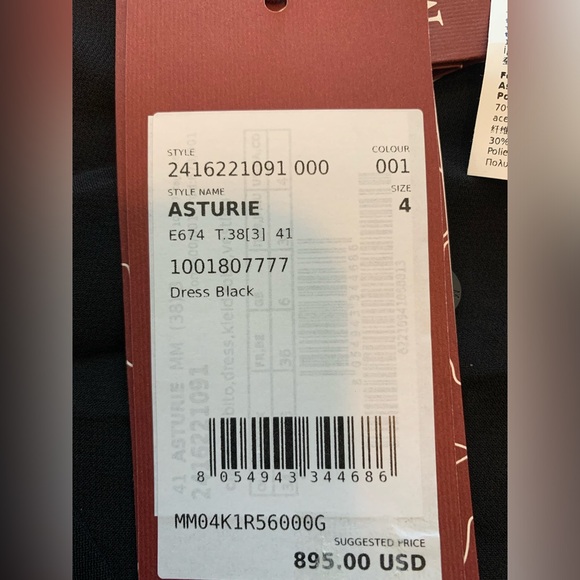 Max Mara Studio Asturie Mixed Media Black Belted Dress size 4 NWT - Picture 13 of 15